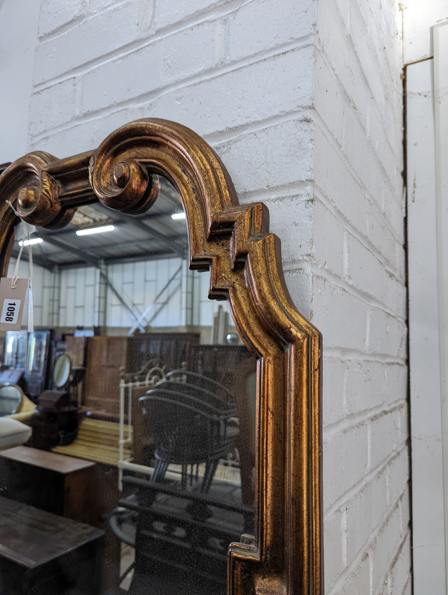 An 18th century style gilt framed wall mirror, width 59cm, height 102cm